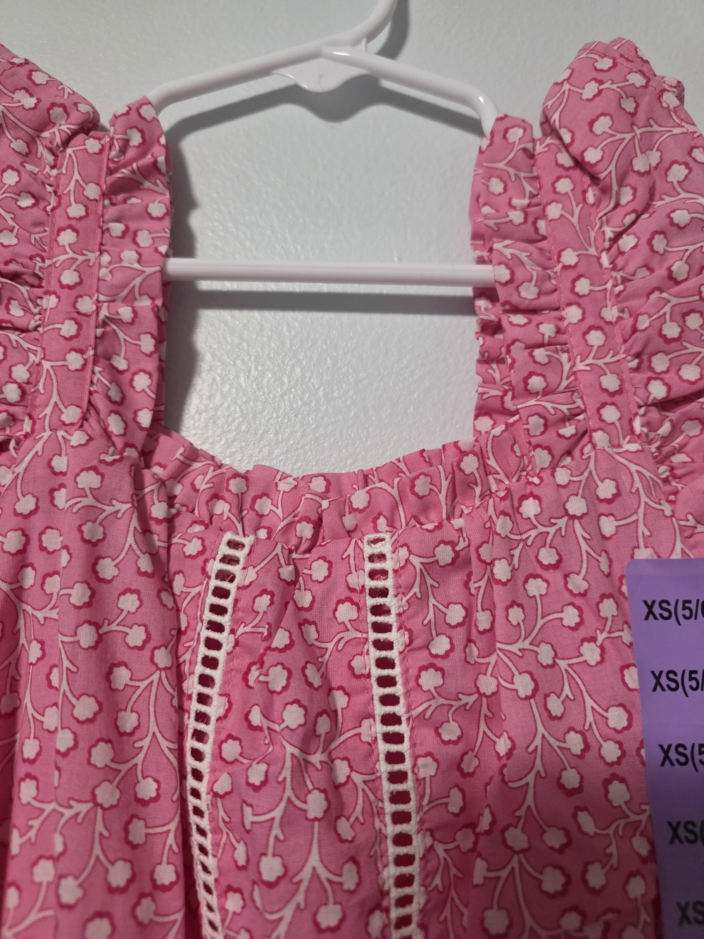 French Connection Girls' 5/6 Pink Ruffle-Trimmed Cotton Sundress for Girls - NWT - Picture 4 of 13